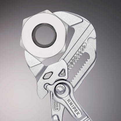 Knipex Pliers Wrench pliers and a wrench in a single tool chrome-plated, plastic coated 180 mm 86 03 180