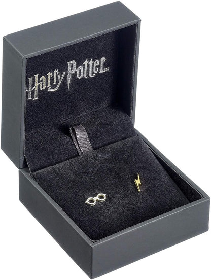 Official Harry Potter Sterling Silver Lightning Bolt & Glasses Stud Earrings by The Carat Shop