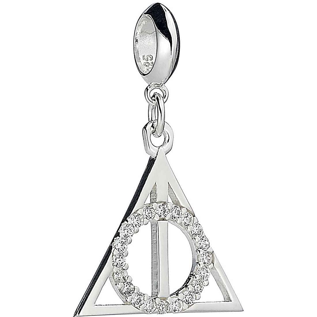 Harry Potter Sterling Silver Deathly Hallows slider charm with Crystal Elements by The Carat Shop
