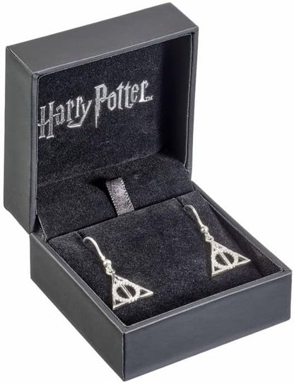 HARRY POTTER Pendientes colgantes de plata de ley con cristales de las Reliquias de la Muerte, talla única, Plata de ley, Crystal, Harry Potter Sterling zilveren doodsrelieken hangende oorbellen met kristallen, eenheidsmaat, sterling zilver, één maat, ste