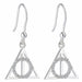 HARRY POTTER Pendientes colgantes de plata de ley con cristales de las Reliquias de la Muerte, talla única, Plata de ley, Crystal, Harry Potter Sterling zilveren doodsrelieken hangende oorbellen met kristallen, eenheidsmaat, sterling zilver, één maat, ste