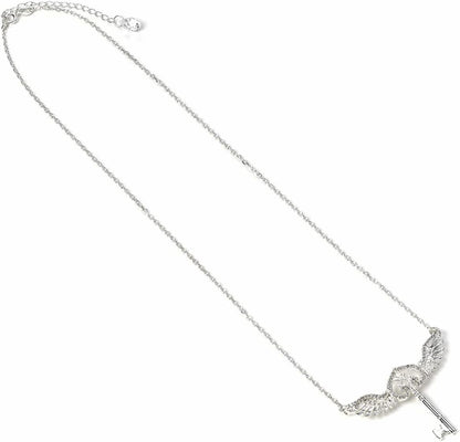 Harry Potter Sterling Silver Flying Key Necklace with Crystals