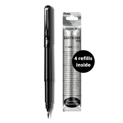 Pentel Fountain Brush Pen - Black ink, single piece