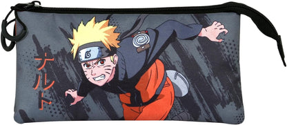 Naruto Shuriken-FAN Dreifach Federmäppchen 2.0, Grau