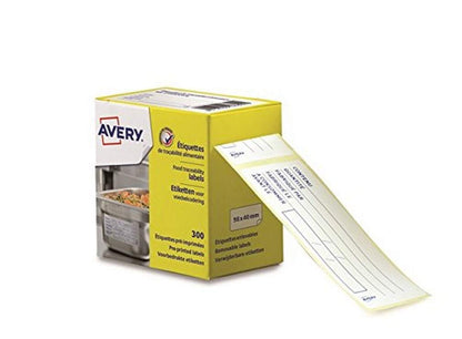 Avery UK 98 x 40 mm Food Traceability Removable Pre-Printed Label - White (Pack of 300