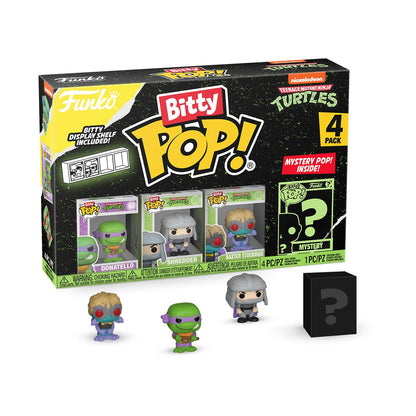 Funko Bitty POP! Teenage Mutant Ninja Turtles - Leonardo, Michelangelo, April O’Neil and A Surprise Mystery Mini Figure - 0.9 Inch (2.2 Cm) - TMNT Collectable - Stackable Display Shelf Included