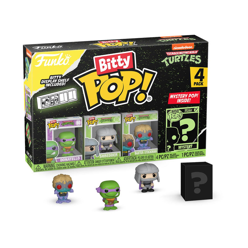 Funko Bitty POP! Teenage Mutant Ninja Turtles - Leonardo, Michelangelo, April O’Neil and A Surprise Mystery Mini Figure - 0.9 Inch (2.2 Cm) - TMNT Collectable - Stackable Display Shelf Included