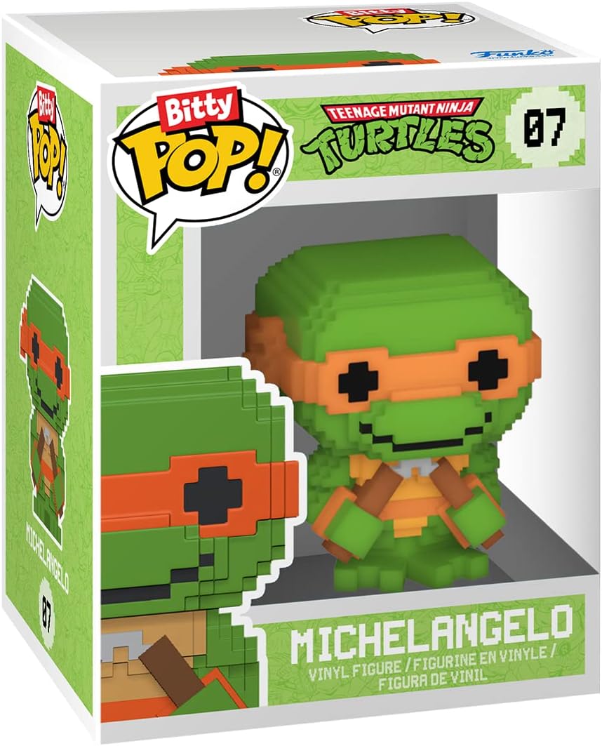 Funko Bitty POP! Teenage Mutant Ninja Turtles - Leonardo, Michelangelo, April O’Neil and A Surprise Mystery Mini Figure - 0.9 Inch (2.2 Cm) - TMNT Collectable - Stackable Display Shelf Included