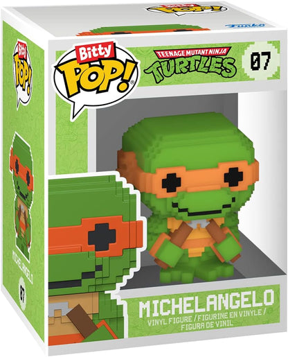 Funko Bitty POP! Teenage Mutant Ninja Turtles - Leonardo, Michelangelo, April O’Neil and A Surprise Mystery Mini Figure - 0.9 Inch (2.2 Cm) - TMNT Collectable - Stackable Display Shelf Included