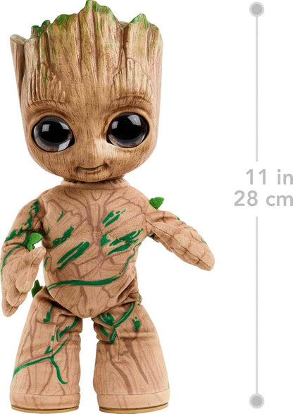 Marvel Plush, Groovin’ Groot Dancing and Talking Plush Figure from Disney+ Series I Am Groot, Soft Toy for Gifts and Collectors, HJM23