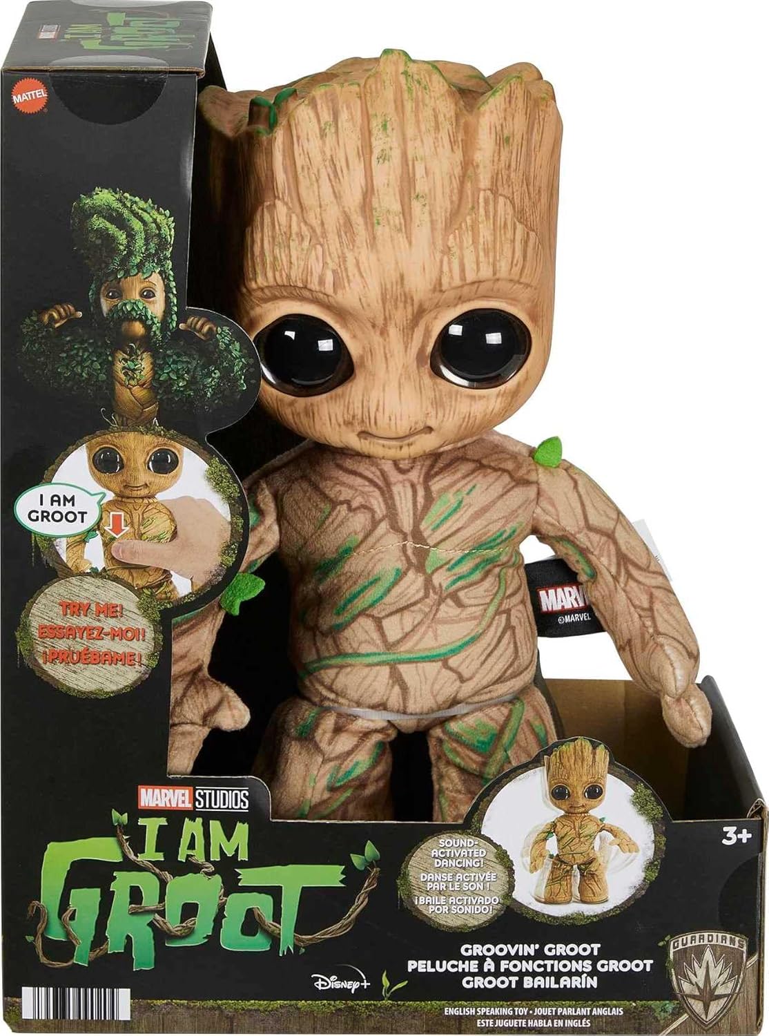 Marvel Plush, Groovin’ Groot Dancing and Talking Plush Figure from Disney+ Series I Am Groot, Soft Toy for Gifts and Collectors, HJM23