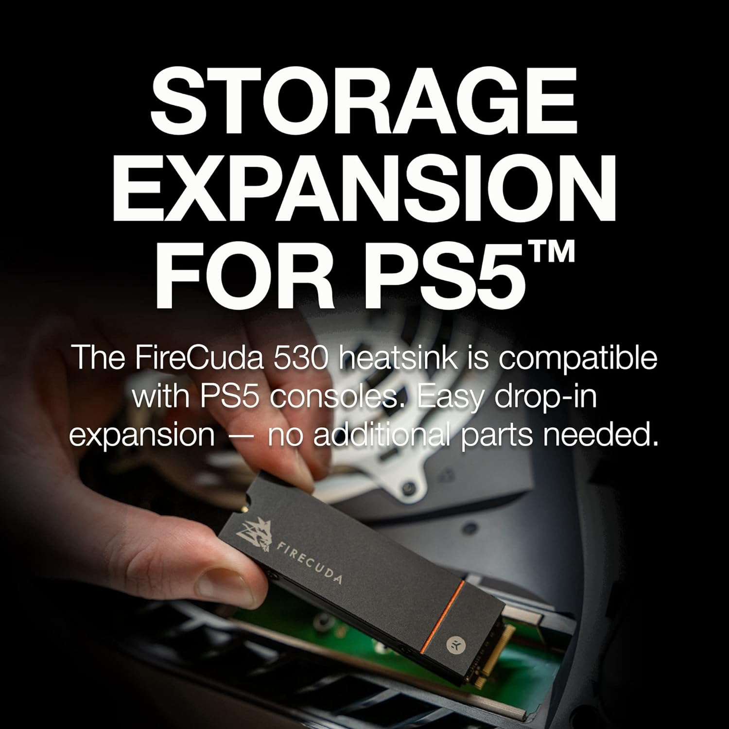 Seagate FireCuda 530, 500 GB, Internal Solid State Drive - M.2 PCIe Gen4 ×4 NVMe 1.4, transfer speeds up to 7300 MB/s, 3D TLC NAND, 640 TBW, Heatsink, 3 year Rescue Services (ZP500GM3A023) PC/PS5 530 Serie - Gen 4 Heatsink 500GB