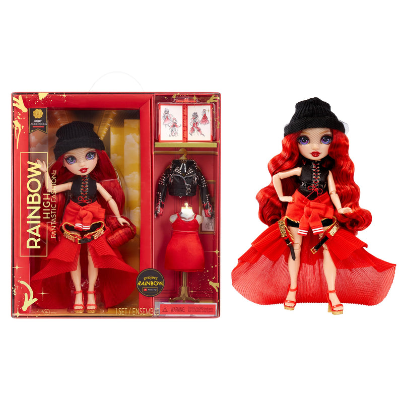 Rainbow High Fantastic Fashion Doll - RUBY ANDERSON - Red 11” Fashion Doll and Playset with 2 Outfits & Fashion Play Accessories - Great for Kids 4-12 Years Old