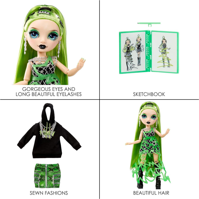 Rainbow High Fantastic Fashion Doll - JADE HUNTER - Green 11” Fashion Doll and Playset with 2 Outfits & Fashion Play Accessories - Great for Kids 4-12 Years Old