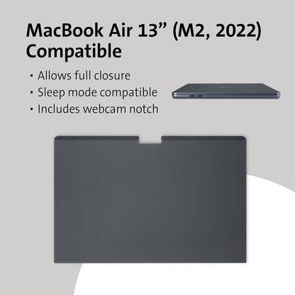 Kensington MagPro Elite Privacy Screen Protector for MacBook Air 13.6" M2 2022, Magnetic Anti Glare Screen Filter for Apple Mac Laptops, Reversible Removable Ultra-Thin Anti Blue Light Film (K58374WW