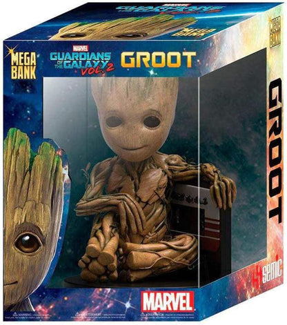 Marvel Deluxe Mega Baby Groot Money Box Black/Brown Printed PVC Gift Boxed