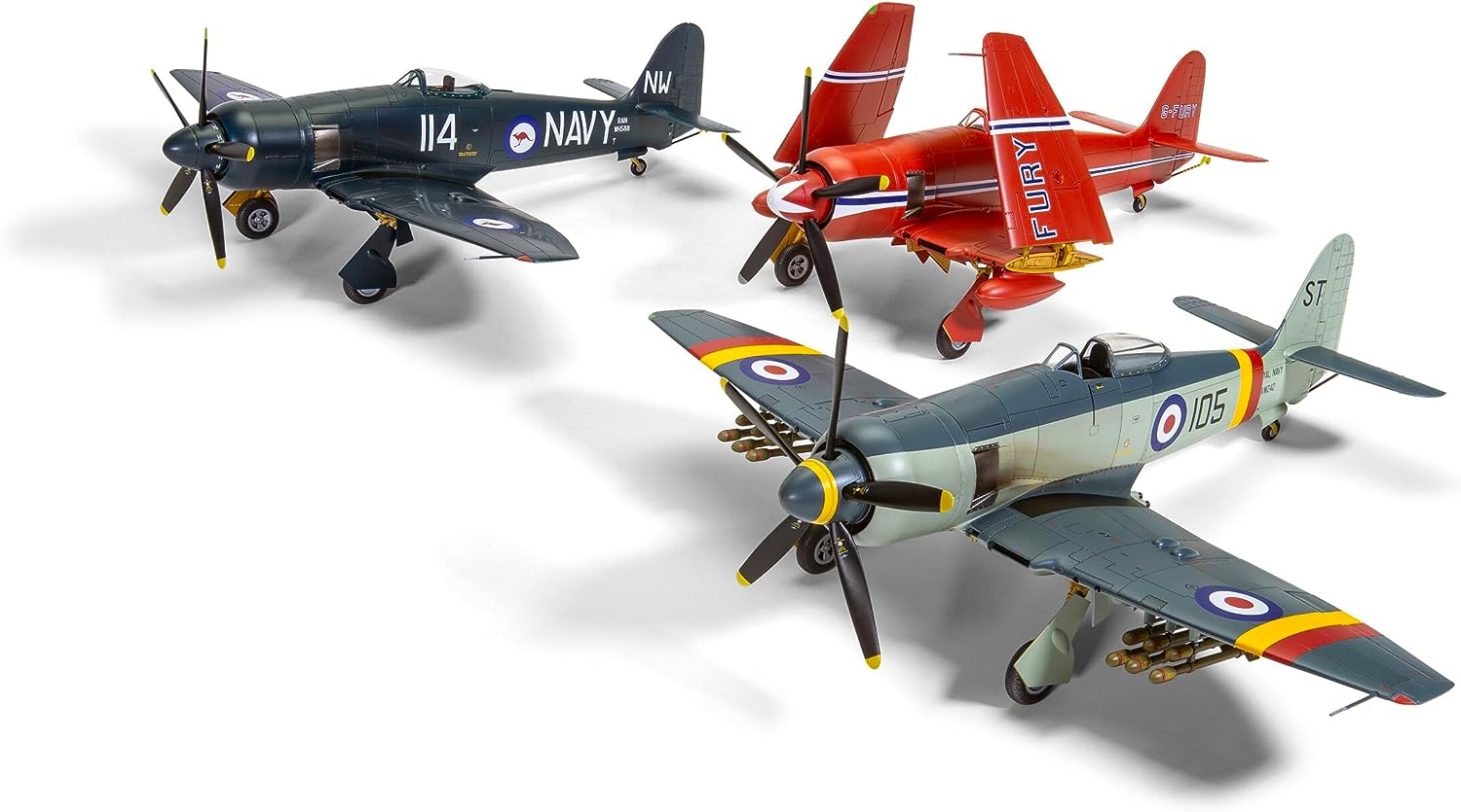 Airfix Model Set - A06105A Hawker Sea Fury FB.II Model Building Kit - Plastic Model Plane Kits for Adults & Children 8+, Set Includes Sprues & Decals - 1:48 Scale Model