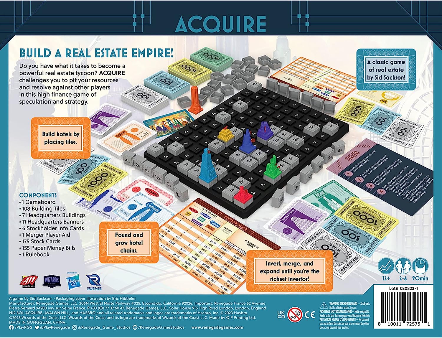 Renegade Game Studios | Acquire Strategy Board Game for 2-6 Players, Ages 12+ with 2 Play Modes