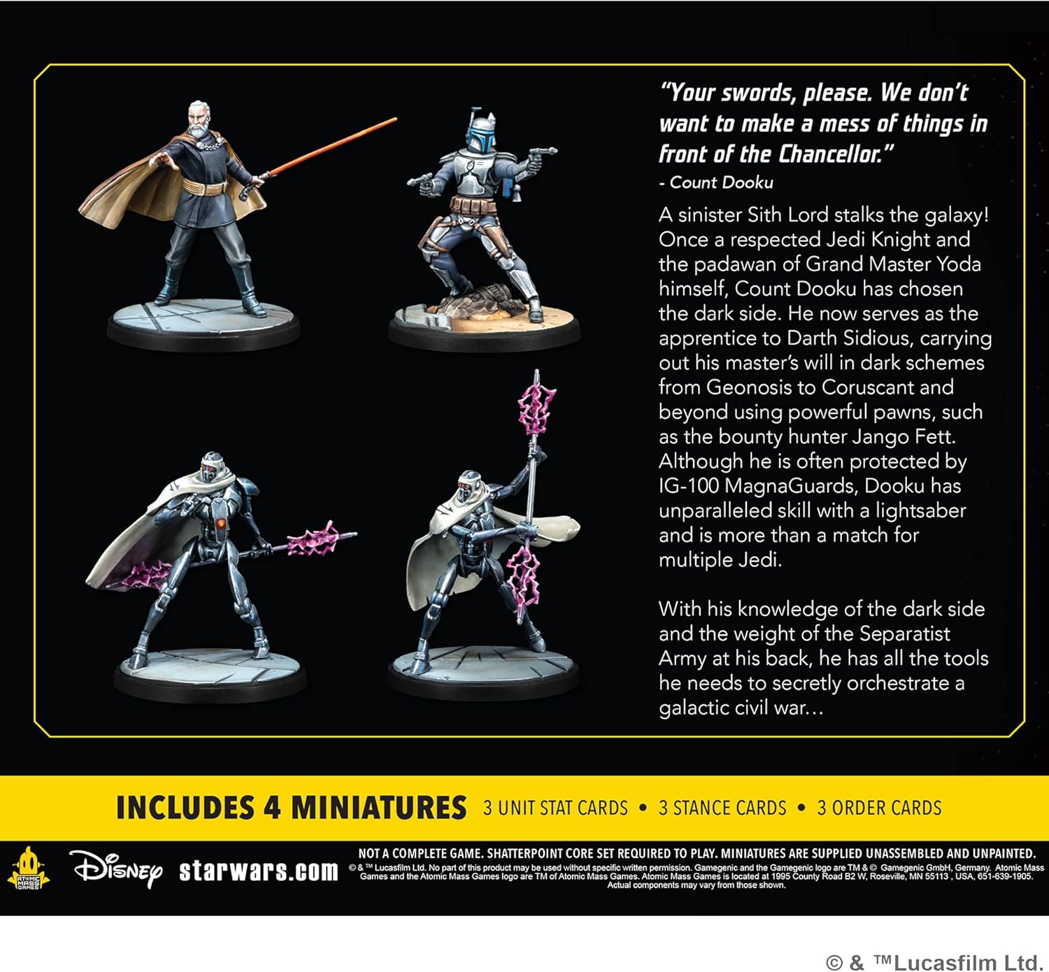 Atomic Mass Games | Star Wars Shatterpoint: Twice the Pride - Count Dooku Squad Pack | Miniatures and Card Game | Ages 14+ | 2 Players | 90 Minutes Playing Time
