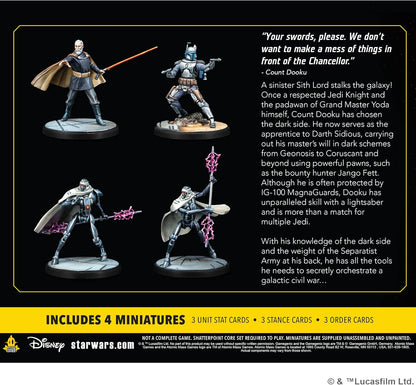 Atomic Mass Games | Star Wars Shatterpoint: Twice the Pride - Count Dooku Squad Pack | Miniatures and Card Game | Ages 14+ | 2 Players | 90 Minutes Playing Time