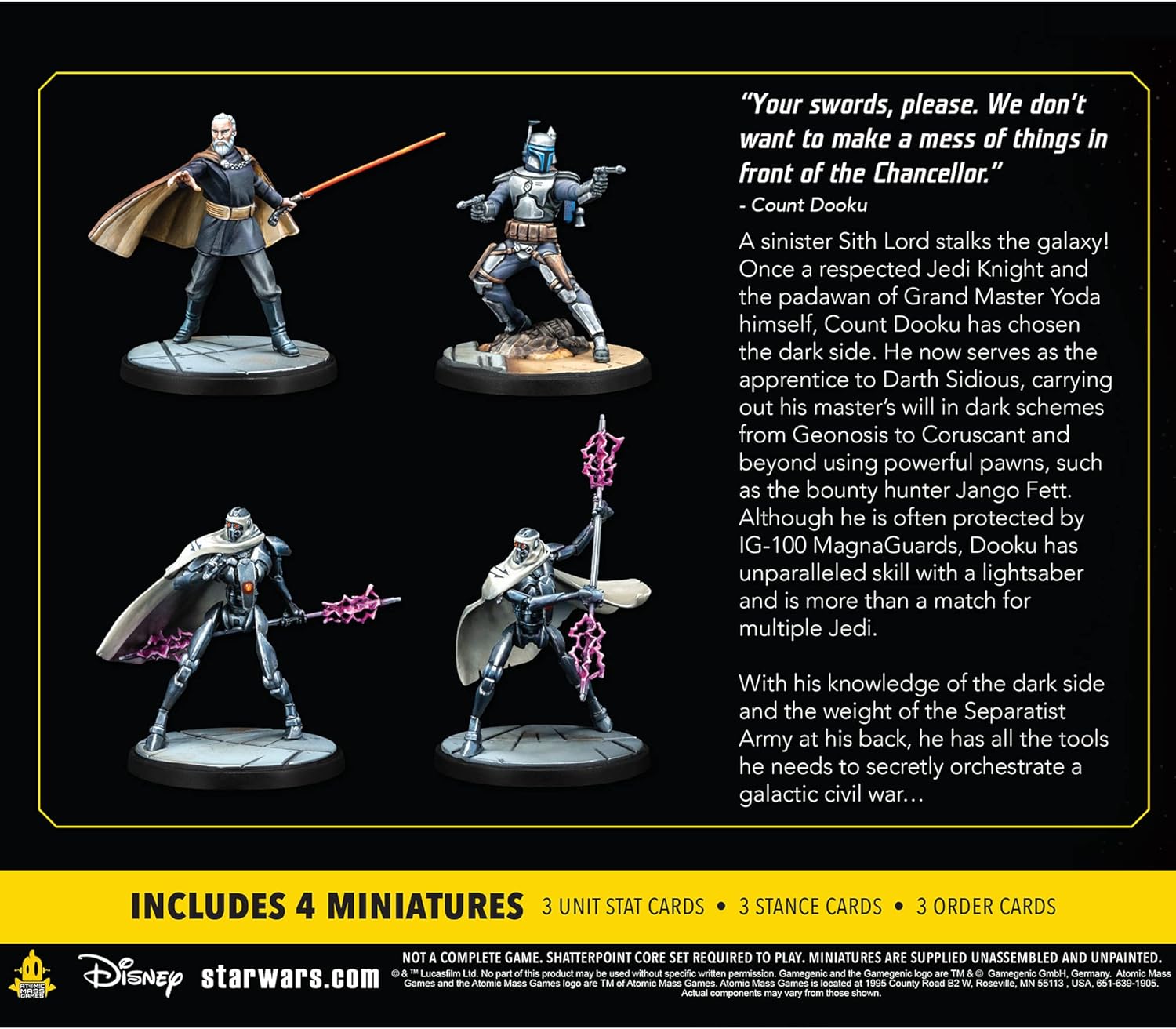 Atomic Mass Games | Star Wars Shatterpoint: Twice the Pride - Count Dooku Squad Pack | Miniatures and Card Game | Ages 14+ | 2 Players | 90 Minutes Playing Time