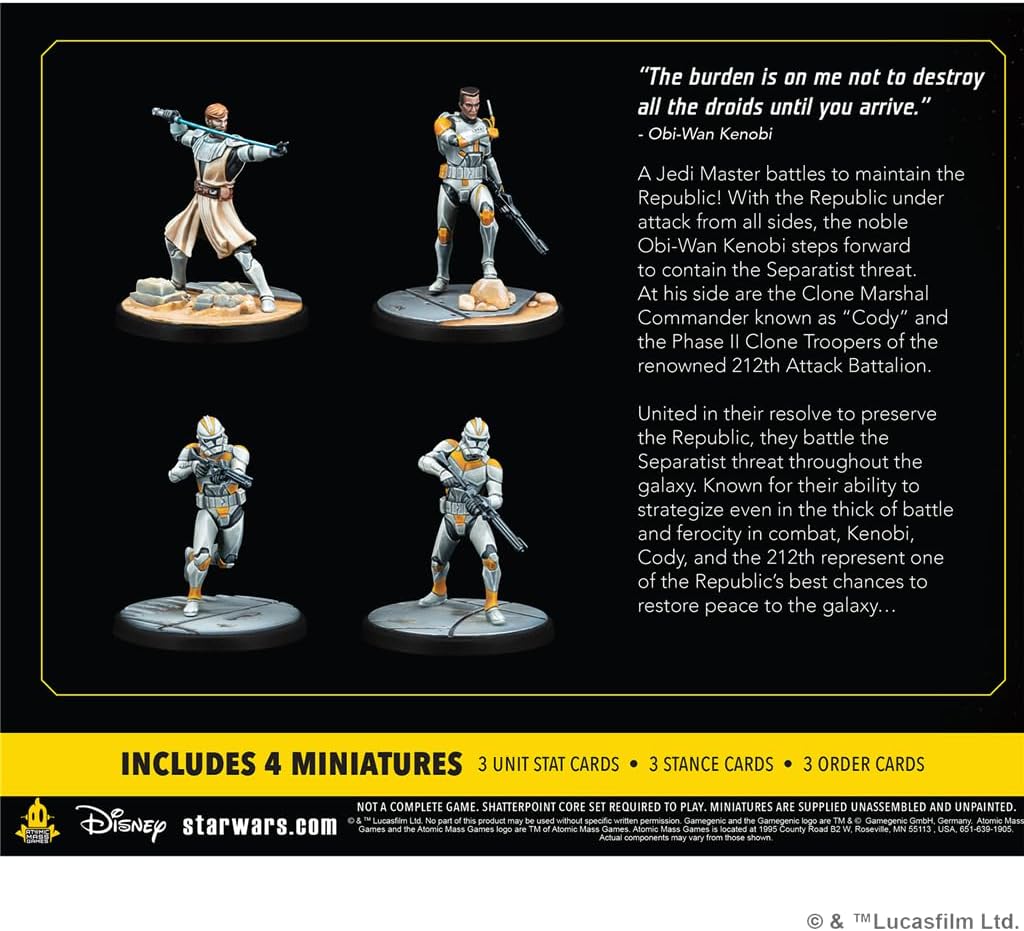 Atomic Mass Games | Star Wars Shatterpoint: Hello There - General Obi-Wan Kenobi Squad Pack | Miniatures and Card Game | Ages 14+ | 2 Players | 90 Minutes Playing Time