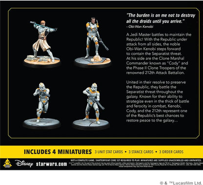 Atomic Mass Games | Star Wars Shatterpoint: Hello There - General Obi-Wan Kenobi Squad Pack | Miniatures and Card Game | Ages 14+ | 2 Players | 90 Minutes Playing Time