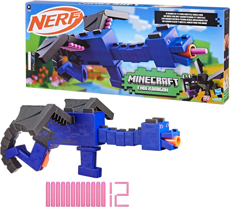 Nerf Minecraft Ender Dragon Blaster and 12 Nerf Elite Foam Darts