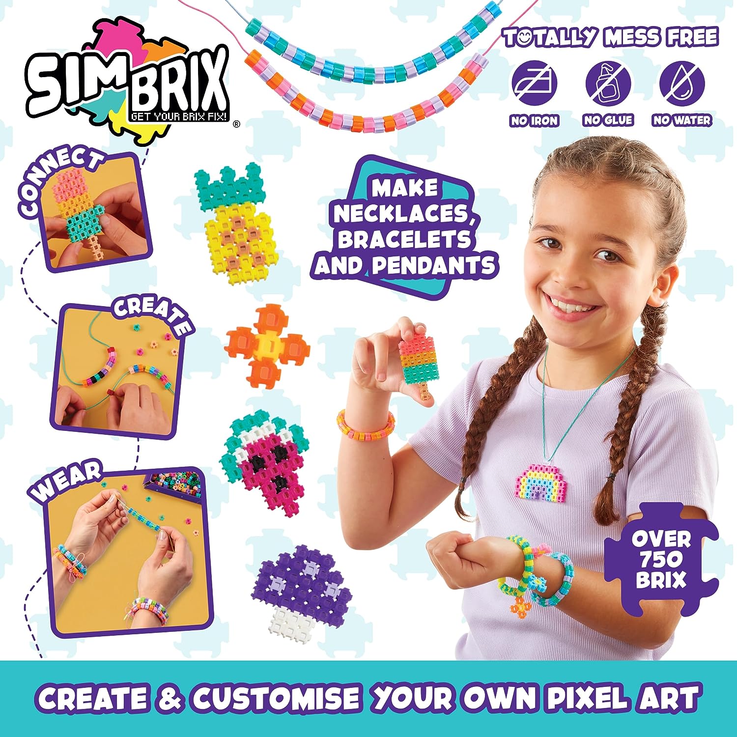 Character Options 08000 Simbrix Jewllery Pack with 750+ brix Creative Activity STEAM Arts and Crafts Kids’ Toys for Girls & Boys Ages 5 and up