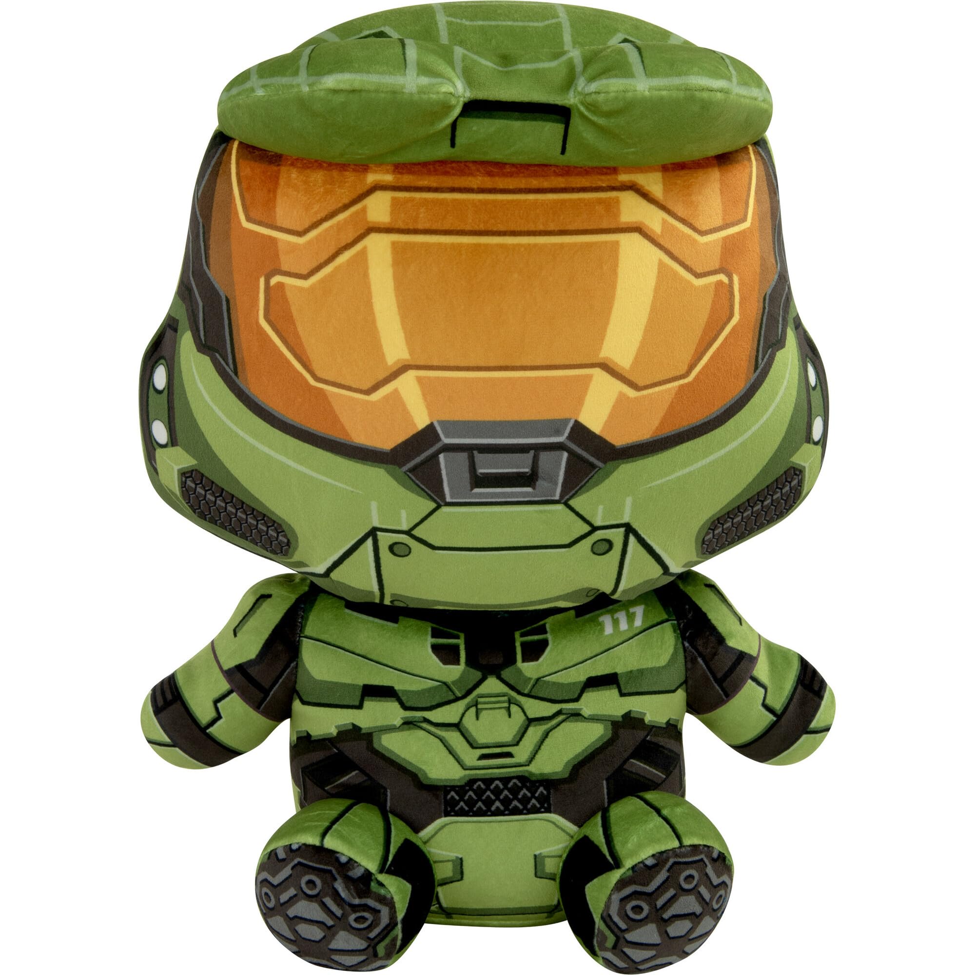 Club Mocchi Mocchi Halo Master Chief Mega - Juguete de Peluche de 15 Pulgadas - Juguetes coleccionables de Halo - Juguetes de héroes con Licencia Oficial - Escritorio Buddy Action Figuras - Juguetes