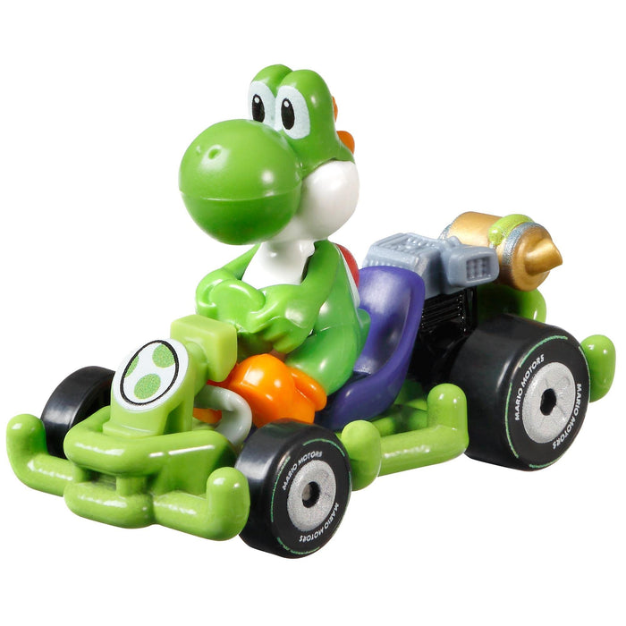 Hot-Wheels - Mario Kart Figure Yoshi Dinosaur Pipe Frame Kart 1:64