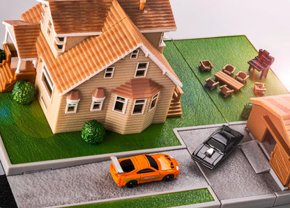 Jada-Casa Garaje de Toretto Fast & Furious, Playset Diorama, Incluye Dos Nano Vehículos, Coleccionismo (253203081