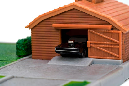 Jada-Casa Garaje de Toretto Fast & Furious, Playset Diorama, Incluye Dos Nano Vehículos, Coleccionismo (253203081