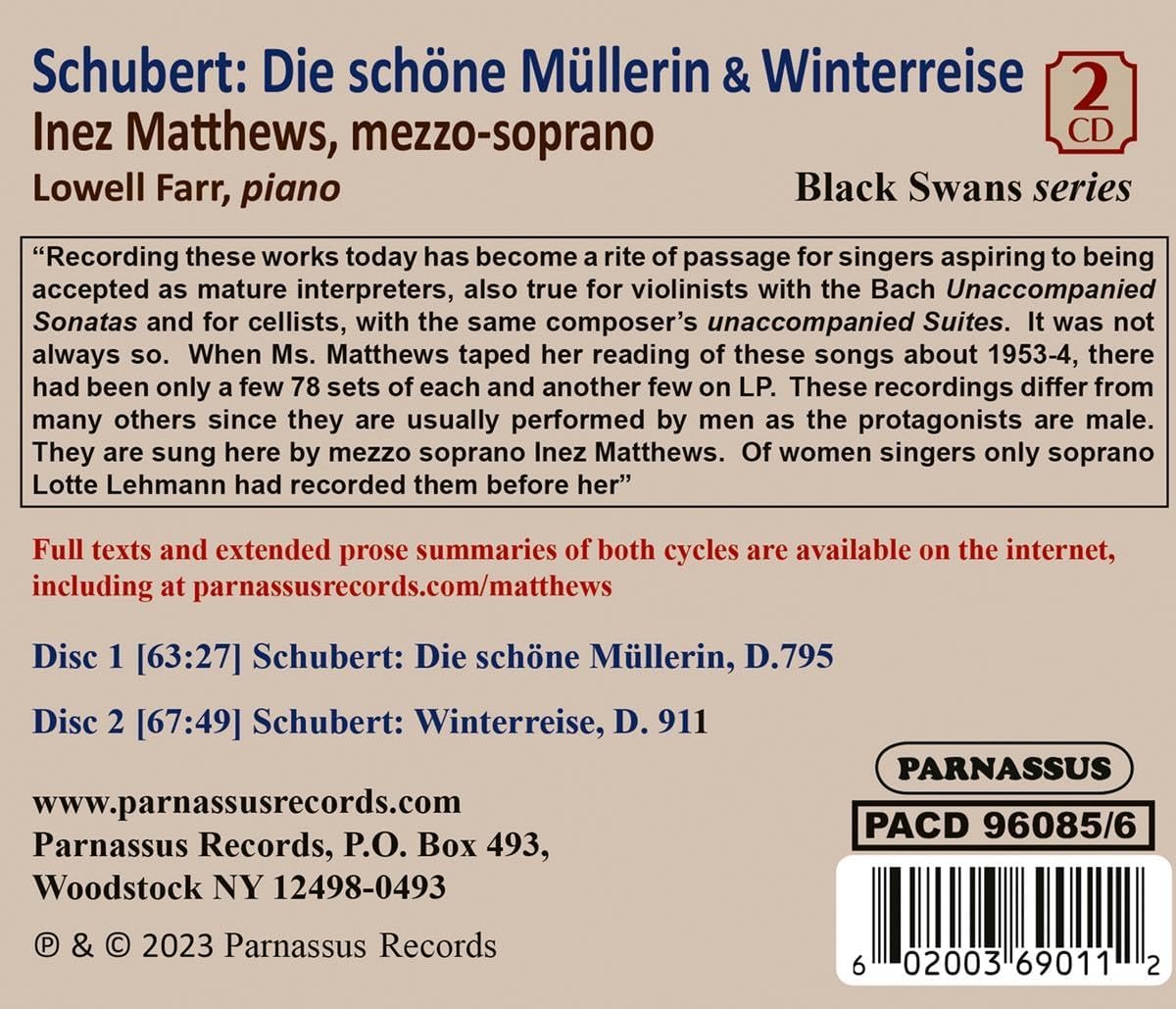 Franz Schubert: Die schöne Müllerin D 795, Winterreise D 911