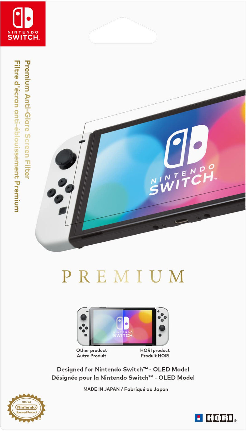 HORI Premium Anti-Glare Screen Protective Filter for Nintendo Switch (OLED Model) - Officially Licensed by Nintendo Switch OLED (Anti-Glare
