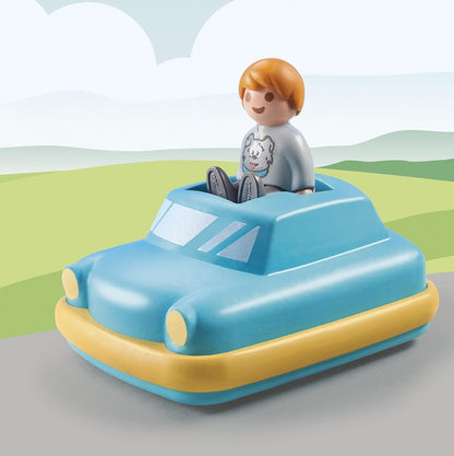 Playmobil 71323 1.2.3: Push & Go Car Interactive Toy Car with flywheel motor for Toddlers to discover basic Functions, PlaySets Suitable for Children Ages 12 Months+