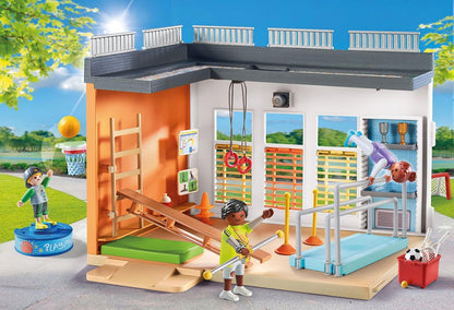 Playmobil 71328 City Life Gym Extension, with basketball hoop, slalom poles, football goal and more, educational toy, fun imaginative role play, playsets suitable for children ages 4+