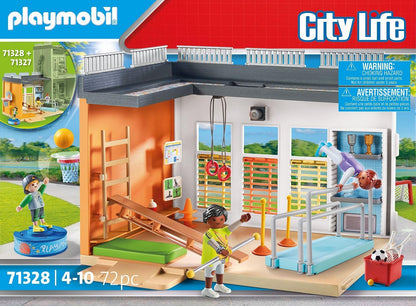 Playmobil 71328 City Life Gym Extension, with basketball hoop, slalom poles, football goal and more, educational toy, fun imaginative role play, playsets suitable for children ages 4+