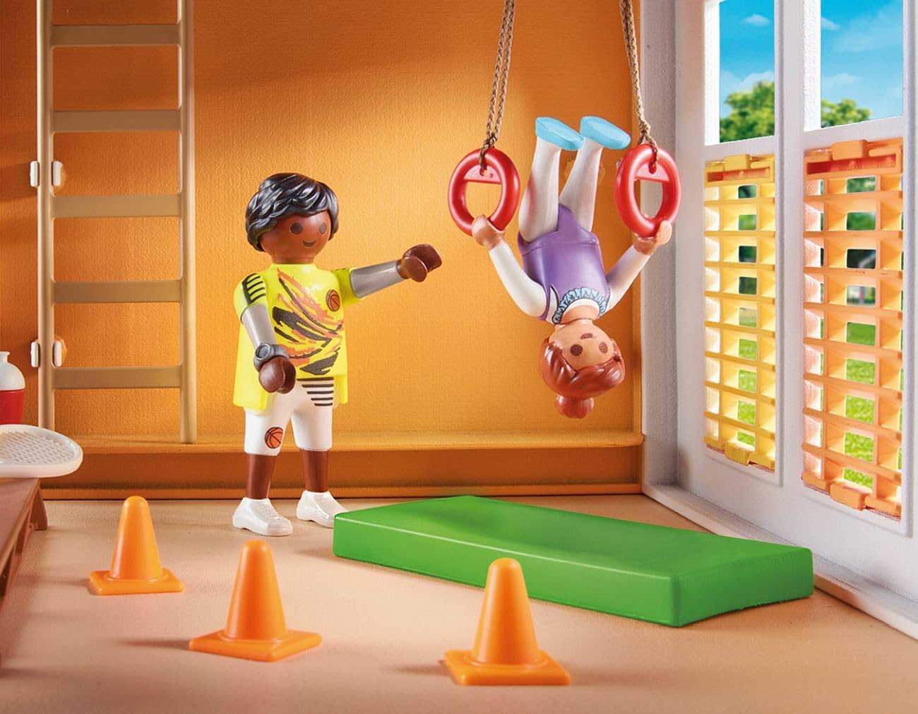 Playmobil 71328 City Life Gym Extension, with basketball hoop, slalom poles, football goal and more, educational toy, fun imaginative role play, playsets suitable for children ages 4+