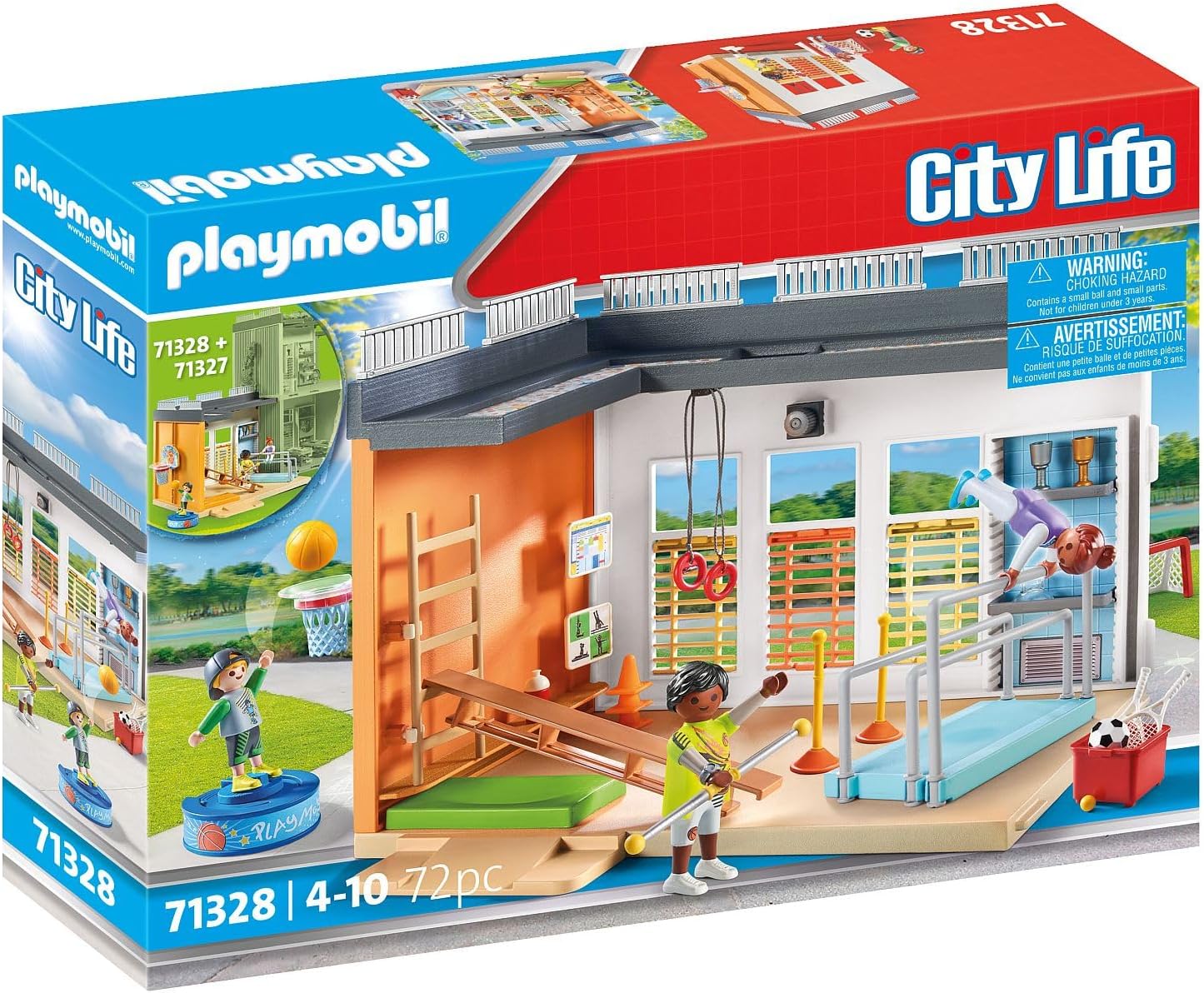 Playmobil 71328 City Life Gym Extension, with basketball hoop, slalom poles, football goal and more, educational toy, fun imaginative role play, playsets suitable for children ages 4+