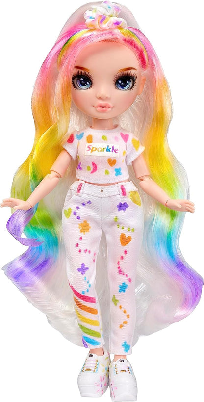 Rainbow High Colour & Create Fashion DIY Doll - Blue Eyes, Straight Hair, Bonus Top & Shoes, and Washable Rainbow Markers - Colour, Create, Play, Rinse, Repeat - For Kids 4-12 Years Old & Collectors