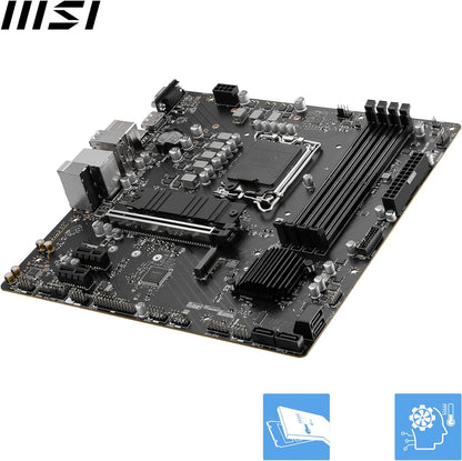 MSI PRO B760M-P Motherboard, Micro-ATX - Supports 12th and 13th Gen Intel Core Processors, LGA 1700 - DDR5 Memory Boost 6800+MHz/OC, PCIe 4.0 x16 Slot, M.2 Gen4 Slots