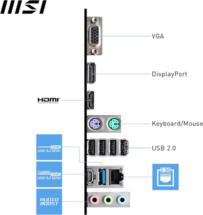 MSI PRO B760M-P Motherboard, Micro-ATX - Supports 12th and 13th Gen Intel Core Processors, LGA 1700 - DDR5 Memory Boost 6800+MHz/OC, PCIe 4.0 x16 Slot, M.2 Gen4 Slots