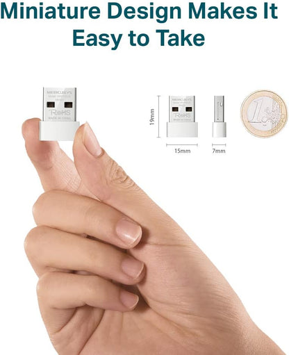 MERCUSYS MINI USB WiFi Dongle MW150US Wireless Adapter for PC Desktop Laptop, Support Windows 10/8.1/8/7/XP (32/64bit), by TP-Link