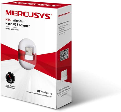 MERCUSYS MINI USB WiFi Dongle MW150US Wireless Adapter for PC Desktop Laptop, Support Windows 10/8.1/8/7/XP (32/64bit), by TP-Link