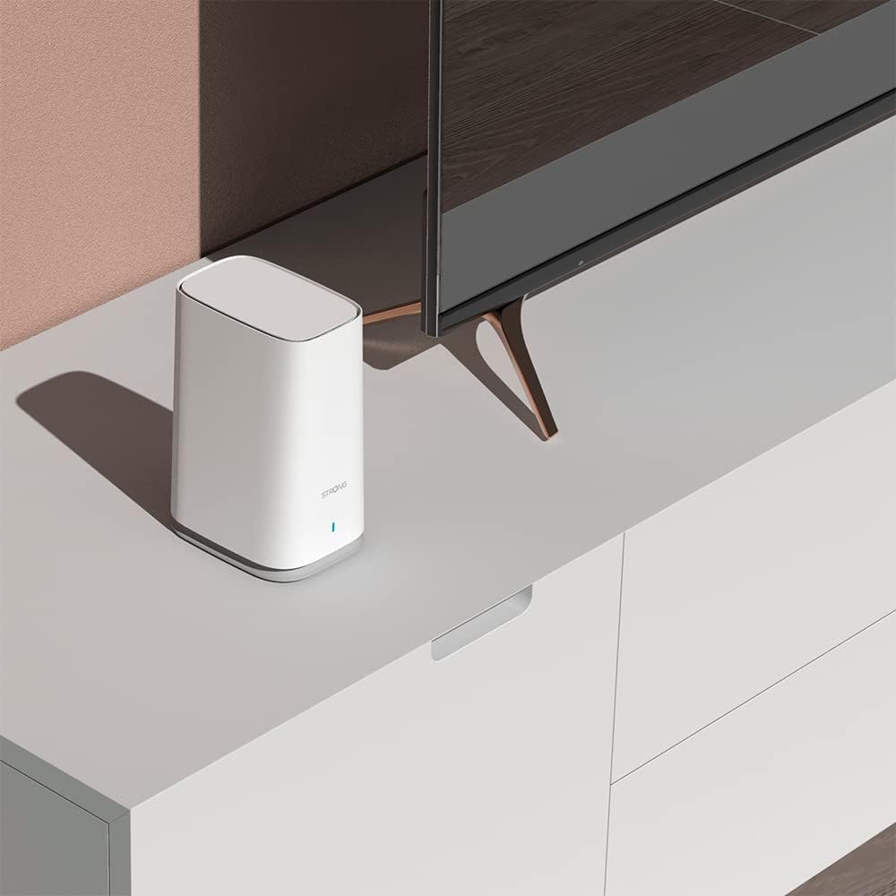 STRONG Atria Wi-Fi Mesh Home Kit 2100, WLAN Amplifier, Repeater, 200 m² Coverage, 2100 Mbit/s, 2.4 GHz + 5 GHz, 3 x Gigabit LAN/WAN Ethernet Ports, White