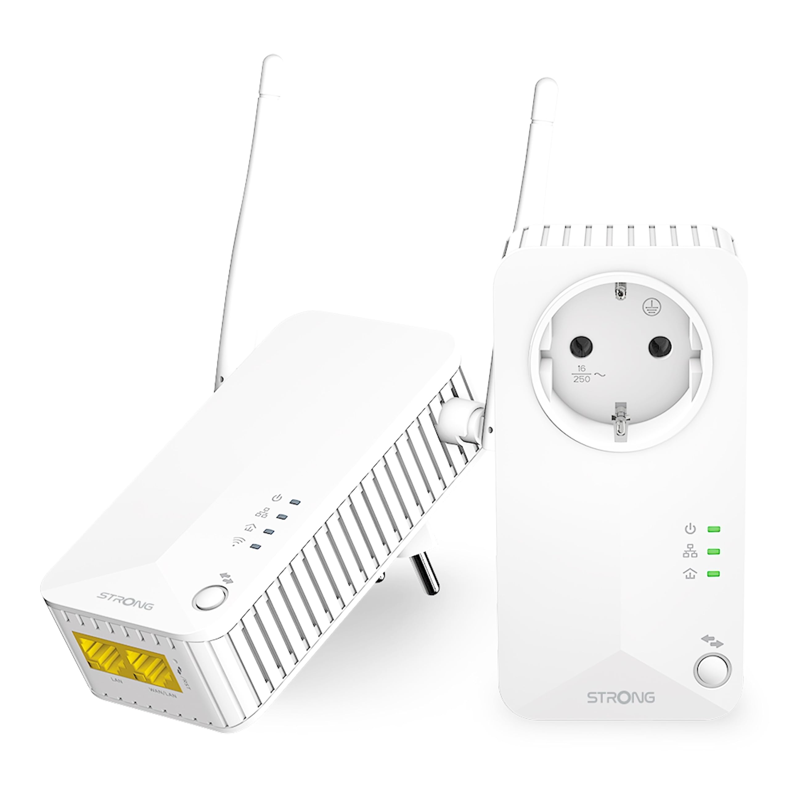 STRONG Powerline WI-FI 600 KIT | Powerline Adapter + Powerlan WLAN Adapter | Hotspot | bis zu 600 Mbit/s | Reichweite über 300 m