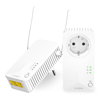 STRONG Powerline WI-FI 600 KIT | Powerline Adapter + Powerlan WLAN Adapter | Hotspot | bis zu 600 Mbit/s | Reichweite über 300 m