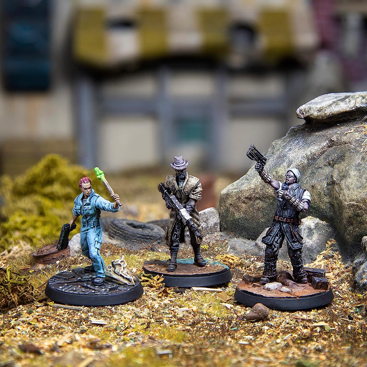 Fallout Wasteland Warfare: Survivors: Washington Personalities - 3 Miniatures, 32mm Unpainted Figures, Capital Wave