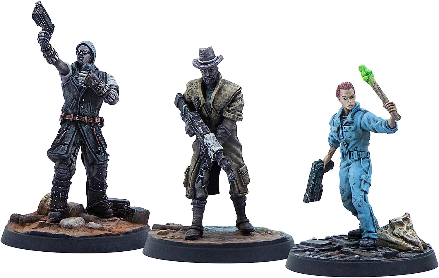 Fallout Wasteland Warfare: Survivors: Washington Personalities - 3 Miniatures, 32mm Unpainted Figures, Capital Wave